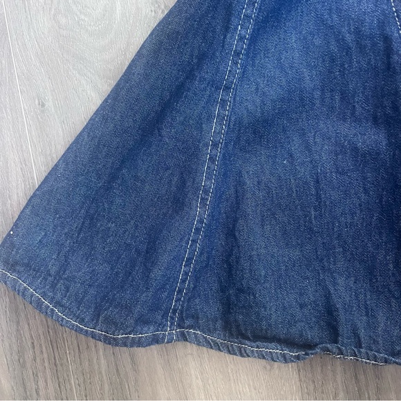 Vintage Chambray Maxi Skirt Womens Boho Western Cowgirl Modest Church Festival M - Picture 7 of 9